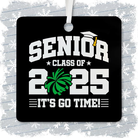 Afstuderen Klasse van 2025 Cheerleader Cheer Senio Metalen Ornament