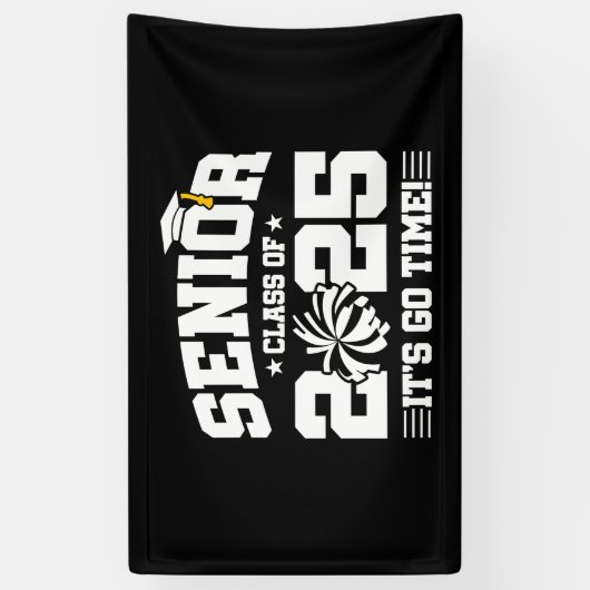 Afstuderen Klasse van 2025 Cheerleader Cheer Senio Spandoek (Verticaal)