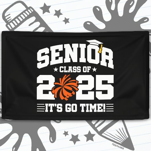 Afstuderen Klasse van 2025 Cheerleader Cheer Senio Spandoek