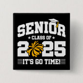 Afstuderen Klasse van 2025 Cheerleader Cheer Senio Vierkante Button 5,1 Cm (Voorkant)