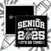 Afstuderen Klasse van 2025 Cheerleader Cheer Senio Vierkante Button 5,1 Cm