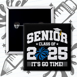 Afstuderen Klasse van 2025 Cheerleader Cheer Senio Vierkante Button 5,1 Cm