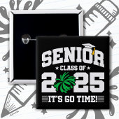 Afstuderen Klasse van 2025 Cheerleader Cheer Senio Vierkante Button 5,1 Cm