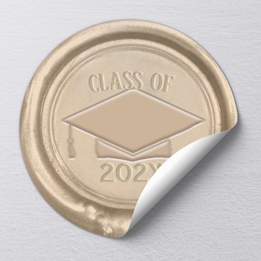 Afstuderen Klasse van 2025 Classic Gold Wax Seal Ronde Sticker