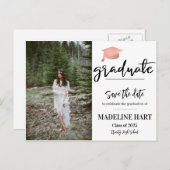 Afstuderen Klasse van 2025 | De datumfoto opslaan Aankondigingskaart (Voorkant / Achterkant)