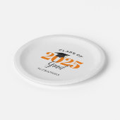 Afstuderen Klasse van 2025 Eenvoudig Sinaasappel e Papieren Bordje (Gekanteld)