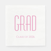 Afstuderen Klasse van 2025 Eenvoudige Roze Typogra Servet (Voorkant)