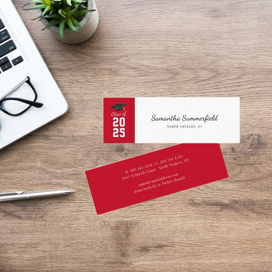 Afstuderen Klasse van 2025 Elegant Afstudeerder Ca Mini Visitekaartje