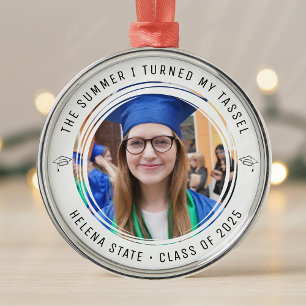 Afstuderen Klasse van 2025 Foto Keepsake Metalen Ornament