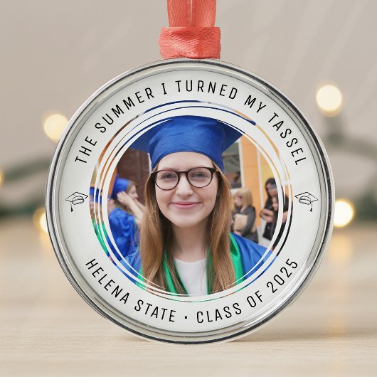 Afstuderen Klasse van 2025 Foto Keepsake Metalen Ornament