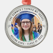 Afstuderen Klasse van 2025 Foto Keepsake Metalen Ornament (Voorkant)