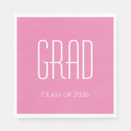 Afstuderen Klasse van 2025 Minimalistisch Roze Servet