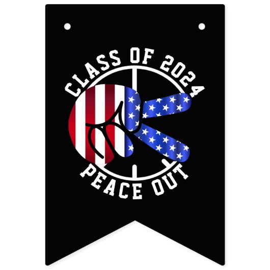 Afstuderen Klasse van 2025 Peace Out Afstuderen Pa Vlaggetjes (Eerste vlag)