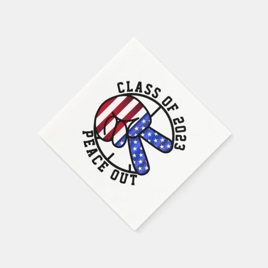 Afstuderen Klasse van 2025 Peace Out Party Supplie Servet (Hoek)
