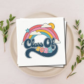 Afstuderen Klasse van 2025 Regenboog Retro Servett Servet