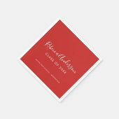 Afstuderen Klasse van 2025 Rode Kalligrafie Servet (Hoek)