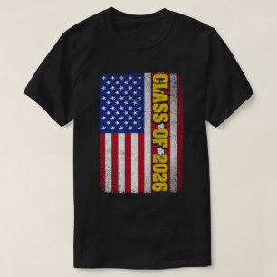 Afstuderen klasse van 2026 Senior Amerikaanse vlag T-shirt