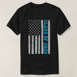 Afstuderen klasse van 2026 Senior Amerikaanse vlag T-shirt