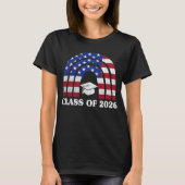 Afstuderen klasse van 2026 Senior Amerikaanse vlag T-shirt (Voorkant)