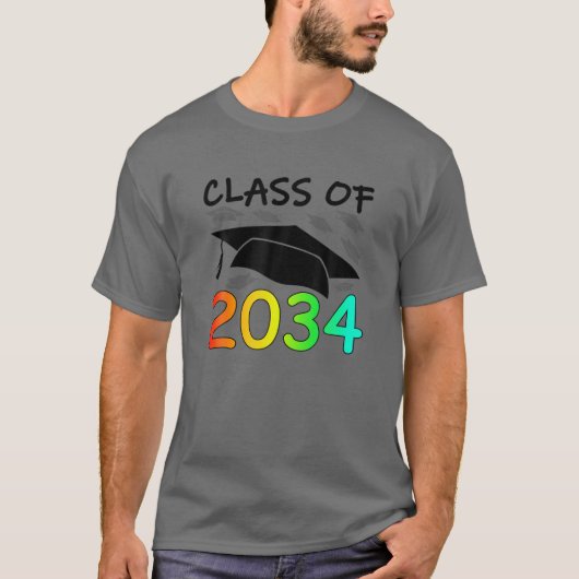 Afstuderen klasse van 2034 Handse Prints ruimte K T-shirt (Voorkant)