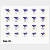 Afstuderen Klasse van 20XX Blauw Pet Ronde Sticker (Vel)