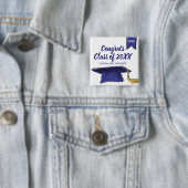 Afstuderen Klasse van 20XX Blue Afstudeerder Pet - Vierkante Button 5,1 Cm (In situ)