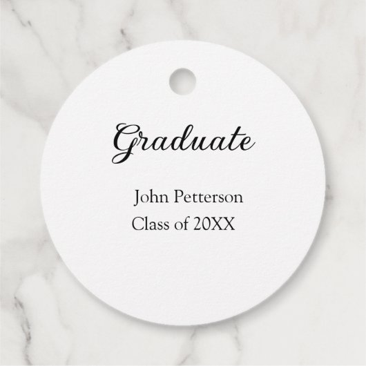 Afstuderen klasse van 20XX eenvoudige minimum afst Bedankjes Labels (Achterkant)