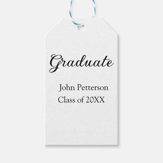 Afstuderen klasse van 20XX eenvoudige minimum afst Cadeaulabel (Voorkant)