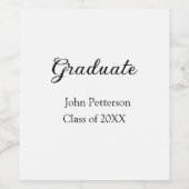 Afstuderen klasse van 20XX eenvoudige minimum afst Wijn Etiket (Enkel label)