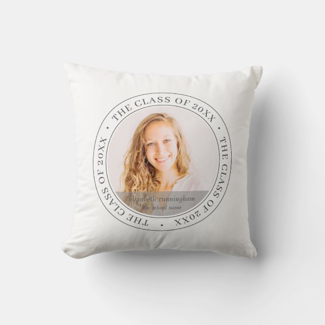Afstuderen Klasse van 20XX Eenvoudige, moderne, aa Kussen (Voorkant)