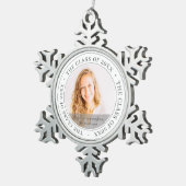 Afstuderen Klasse van 20XX Eenvoudige, moderne, aa Tin Sneeuwvlok Ornament (Rechts)