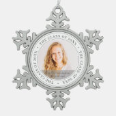 Afstuderen Klasse van 20XX Eenvoudige, moderne, aa Tin Sneeuwvlok Ornament (Voorkant)