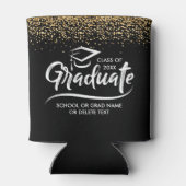 Afstuderen Klasse van 20XX Gold Glitter Custom Blikjeskoeler (Achterkant)