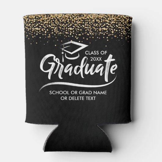 Afstuderen Klasse van 20XX Gold Glitter Custom Blikjeskoeler (Achterkant)