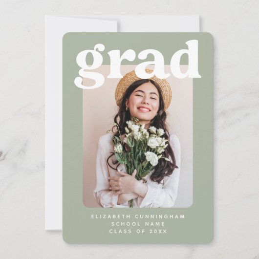 Afstuderen Klasse van 20XX Moderne Foto Afstuderen Aankondiging (Voorkant)