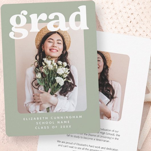 Afstuderen Klasse van 20XX Moderne Foto Afstuderen Aankondiging