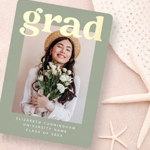 Afstuderen Klasse van 20XX Moderne Foto Afstuderen Folie Feestdagenkaart