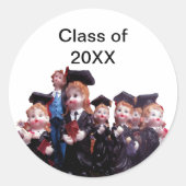 Afstuderen Klasse van 20XX Porseleinen Beeldjes Fo Ronde Sticker (Voorkant)