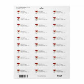 Afstuderen Klasse van 20XX Rood Pet Retouradres Etiket (Full Sheet)
