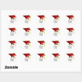 Afstuderen Klasse van 20XX Rood Pet Ronde Sticker (Vel)