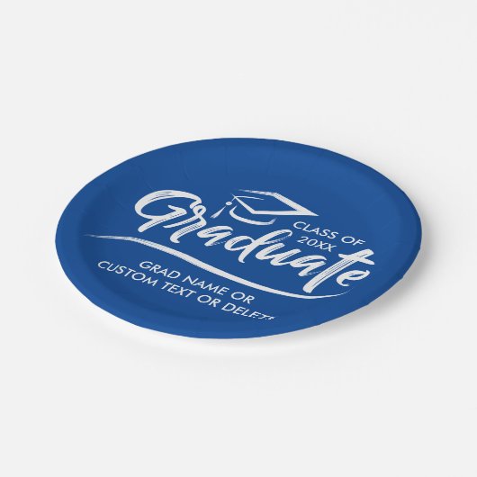 Afstuderen Klasse van 20XX Uw Aangepaste kleur op  Papieren Bordje (Gekanteld)
