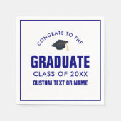 Afstuderen Klasse van 20XX Uw Schoolblauw Servet (Voorkant)