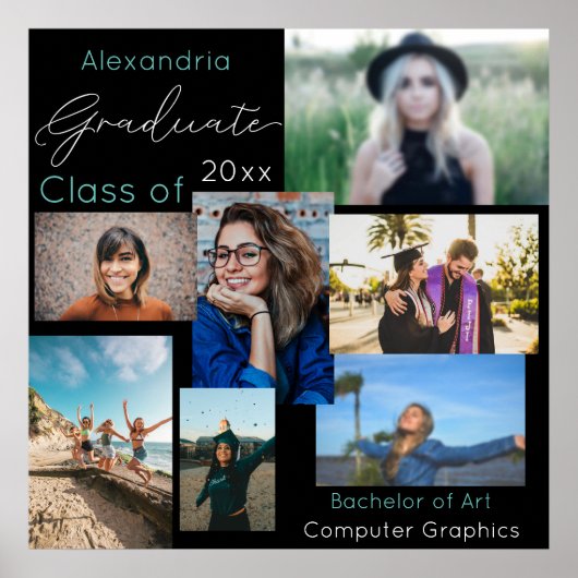 Afstuderen Klasse van Aangepaste foto-inkeping 2 Poster (Voorkant)