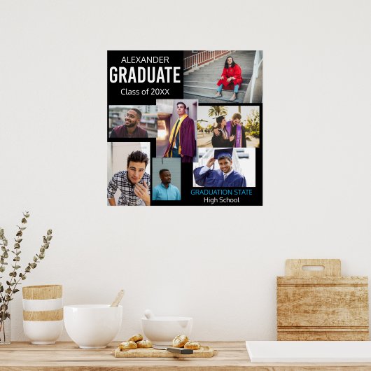 Afstuderen Klasse van Aangepaste fotocollage 5 Poster (Keuken)