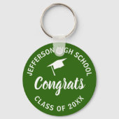 Afstuderen Klasse van Add Year Custom School Name Sleutelhanger (Voorkant)
