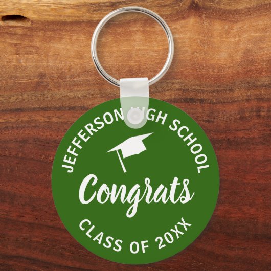 Afstuderen Klasse van Add Year Custom School Name Sleutelhanger (Achterkant)