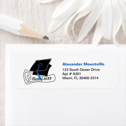 Afstuderen Klasse van Adreslabel Diploma 3 Etiket (Insitu)