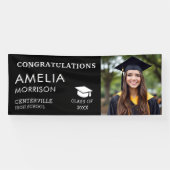 Afstuderen klasse van Afstuderen foto zwart wit Spandoek (Horizontaal)