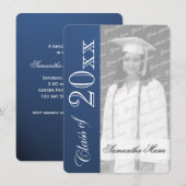 Afstuderen Klasse van Blauw Afstuderen Foto Kaart (Voorkant / Achterkant)