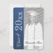 Afstuderen Klasse van Blauw Afstuderen Foto Kaart (Voorkant)